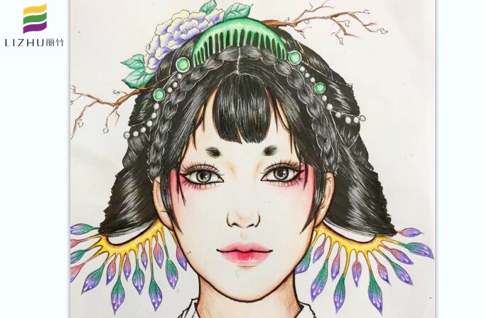 紙上美人圖作品，南寧化妝學(xué)校一對(duì)一教學(xué)
