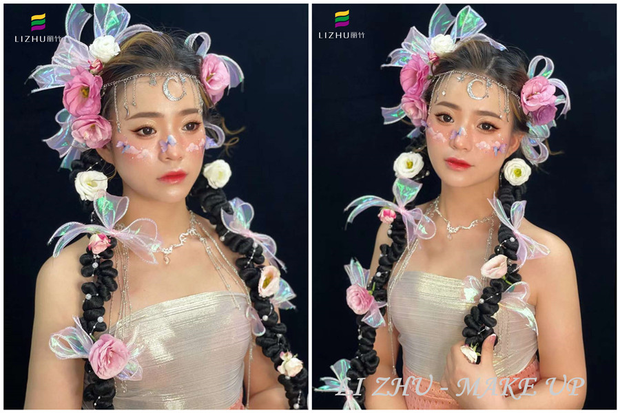哈尼甜心風造型，南寧創(chuàng)意彩妝學校作品