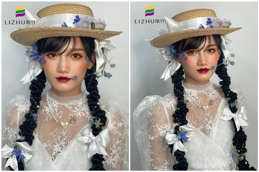 禮帽花樣新娘造型，廣西形象化妝班作品