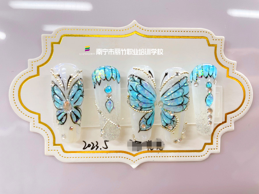 奢華蝴蝶美甲，廣西美甲造型培訓(xùn)