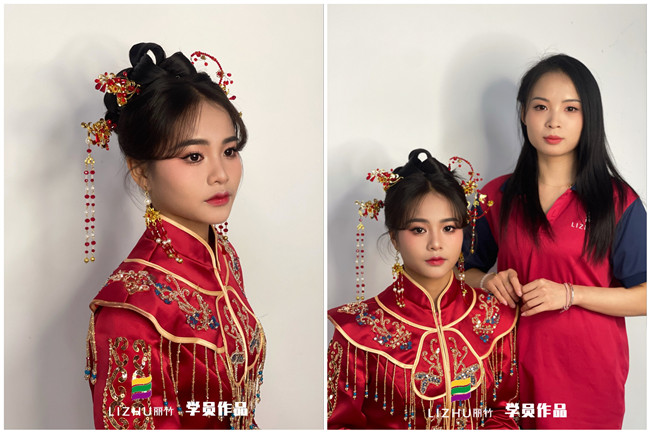 新中式新娘，實力演繹廣西學化妝去哪里？