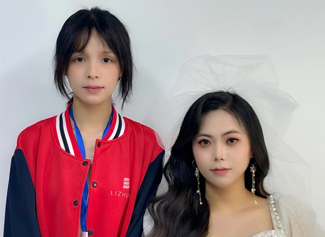白紗韓式披發(fā)新娘，廣西培訓美妝師作品