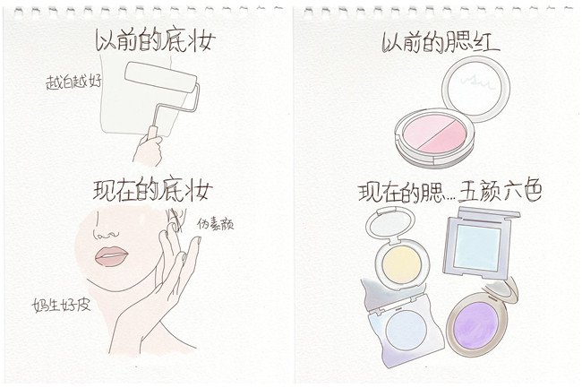以前化妝vs現(xiàn)在化妝，南寧化妝教育學(xué)校分析不同