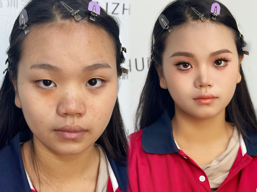 眼皮微調(diào)法的操作步驟，南寧化妝培訓(xùn)真人實操