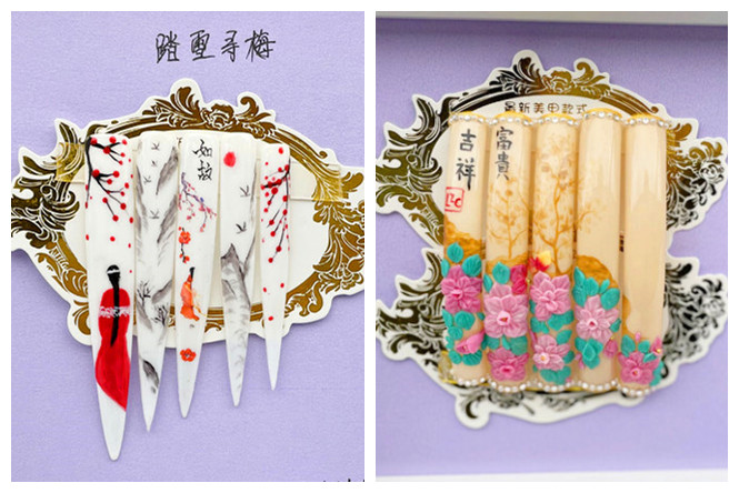 適合新年的國(guó)風(fēng)美甲，廣西職業(yè)教育學(xué)員作品展示