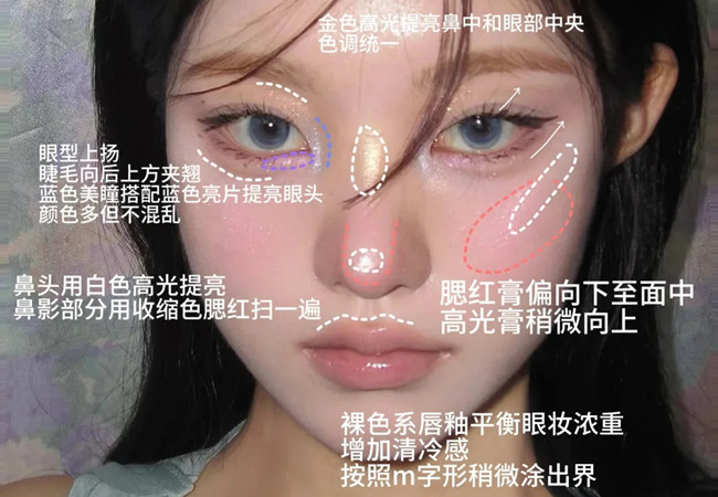 厭世感布偶貓妝容，南寧化妝形象造型學(xué)校分享教程