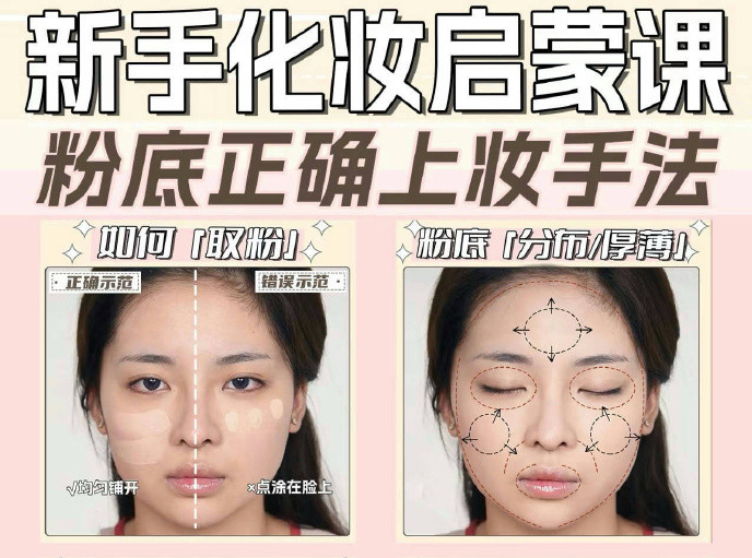 粉底液上妝的手法，南寧化妝新手教程