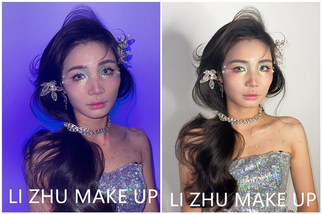 碎鉆眼淚妝，南寧化妝培訓興趣作品