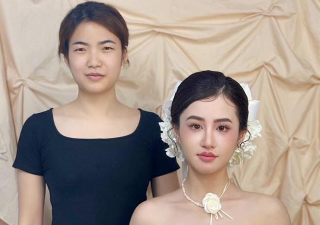 韓式新娘造型，廣西美妝造型訓(xùn)練作品