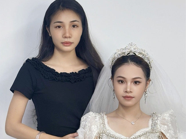 婚禮新娘造型，南寧化妝高彩班學(xué)員作品