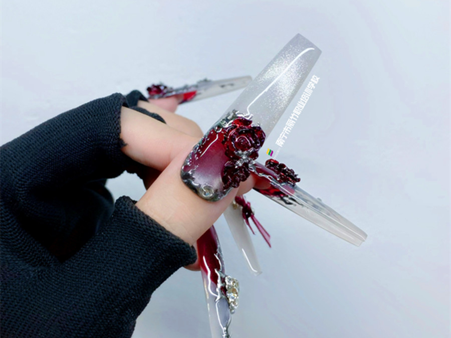 哥特風創(chuàng)意美甲，南寧美甲創(chuàng)業(yè)作品