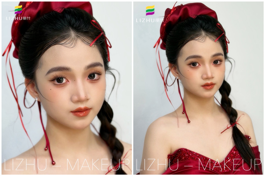 減齡辮子造型，廣西化妝高彩培訓作品